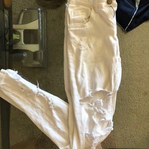 White ripped skinny jeans